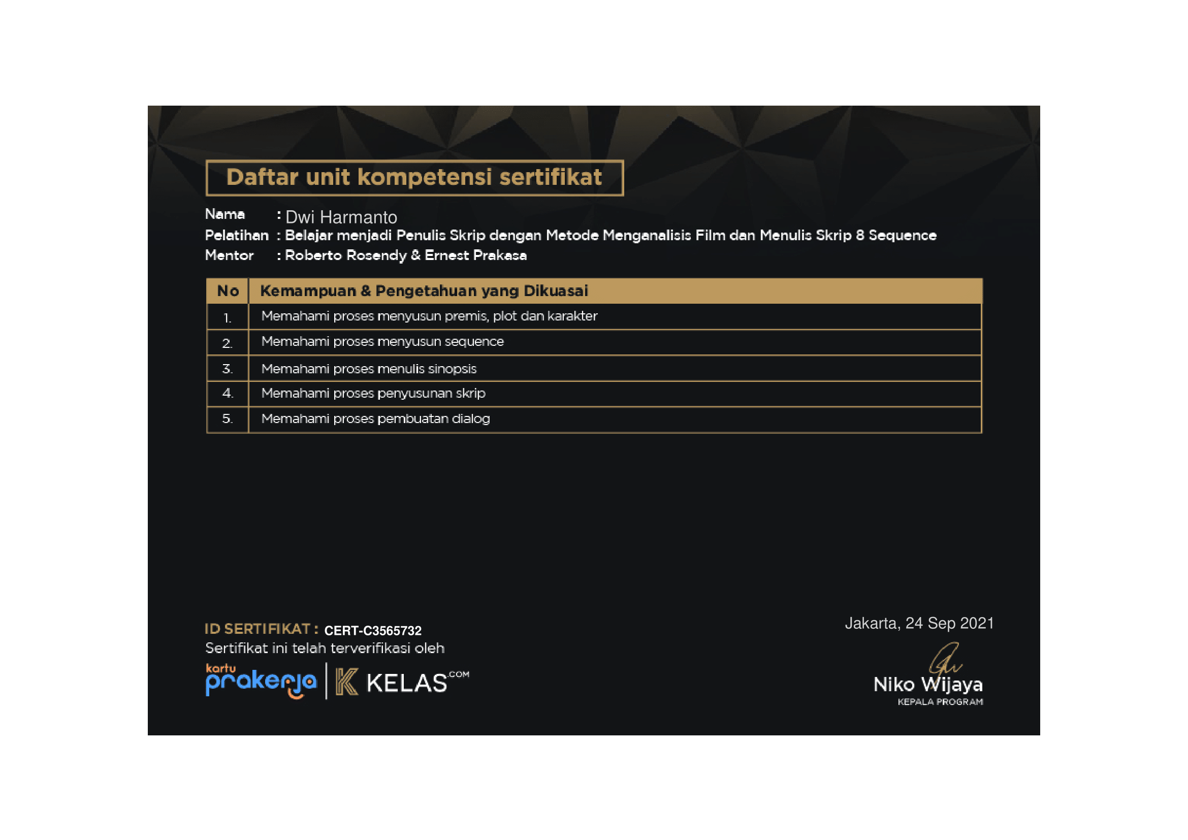 Certificate